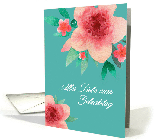 Happy Birthday in German, Bright Flowers card (1378262)