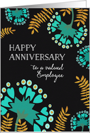 Happy Anniversary to a valued Employee, Elegant Florals card
