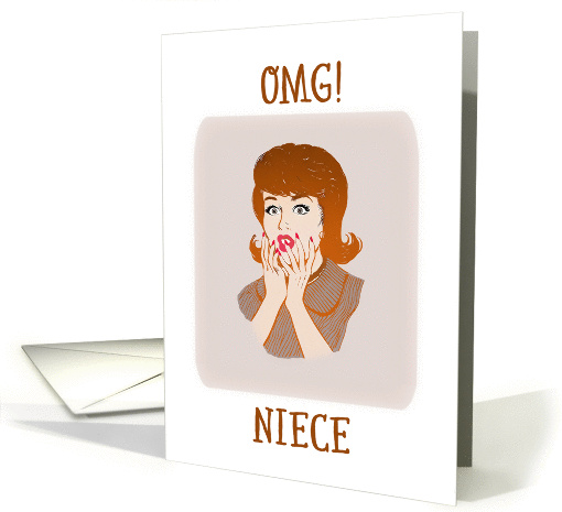 OMG, Niece, I forgot your Birthday, Retro Woman card (1384640)