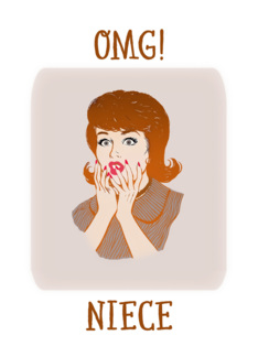 OMG, Niece, I forgot your Birthday, Retro Woman