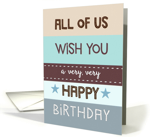 All of us wish you a very, very Happy Birthday, Business, Retro card