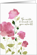 Get Well Soon in Irish Gaelic, Go raibh biseach ort gan mhoill, Peony card