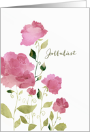 Get Well Soon in Hungarian, Jobbulst, Watercolor Peonies card