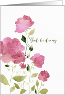 Get Well Soon in Danish, God bedring, Watercolor Peonies card