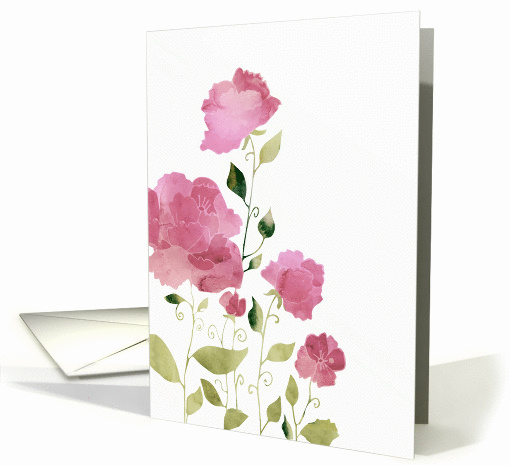 Any Occasion, Blank Note Card, Watercolor Peonies card (1387262)
