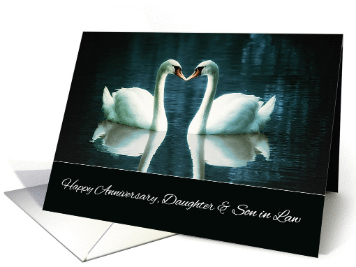 Happy Wedding Anniversary, Daughter and Son in Law, Swans card