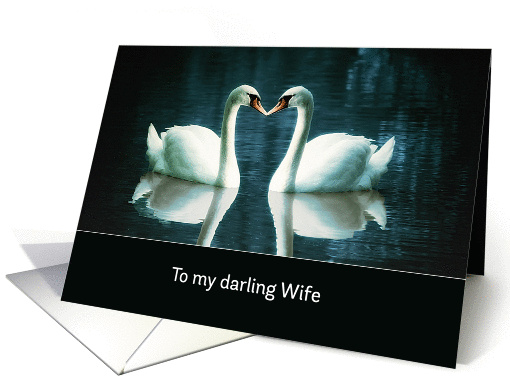 To my darling Wife, I love you, two Swans card (1390028)