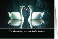 Customizable for any Relation, I love you, two Swans card