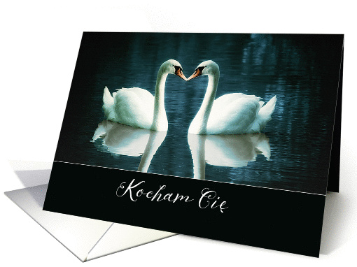 I love you in Polish, two Swans card (1390434)