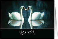 I love you in Hungarian, Szeretlek, two Swans card