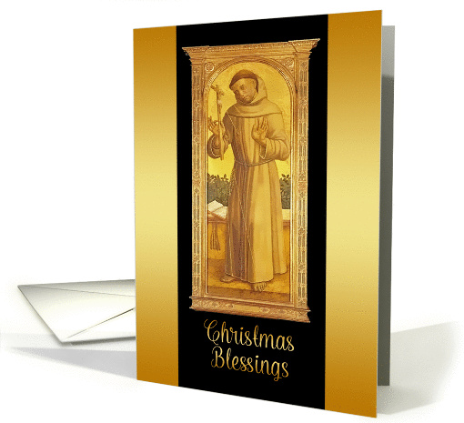 Christmas Blessings, St. Francis of Assisi, Medieval Painting card