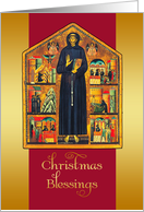 Christmas Blessings, St. Francis of Assisi, Medieval Painting card