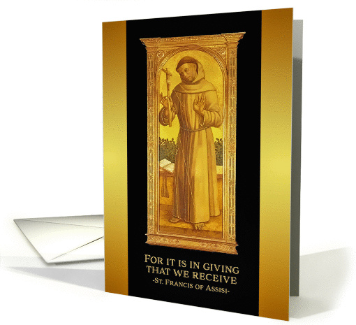 St. Francis of Assisi, Catholic Saint, Medieval Painting card