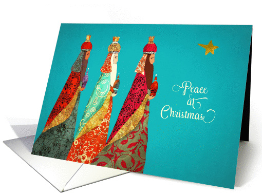 Peace at Christmas, Psalm 22, Three Magi, Gold Effect card (1394906)