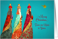 Merry Christmas from our Home to Yours, Three Magi, Gold Effect card