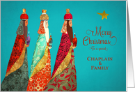 Merry Christmas, Chaplain and Family, Psalm 22, Wise Men, Gold Effect card