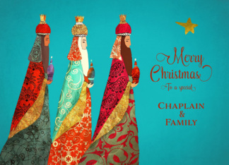 Merry Christmas, Chaplain and Family, Psalm 22, Wise Men, Gold Effect