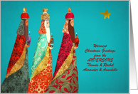 Customize for any Name, Christmas, Wise Men, Gold Effect card