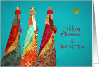 Merry Christmas to Both of You, Wise Men, Gold Effect card