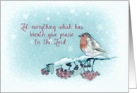 Warmest Christmas Blessings, Robin, Christian Scripture Card
