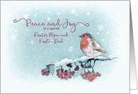 Peace and Joy to special Foster Parents , Christmas Card, Robin card