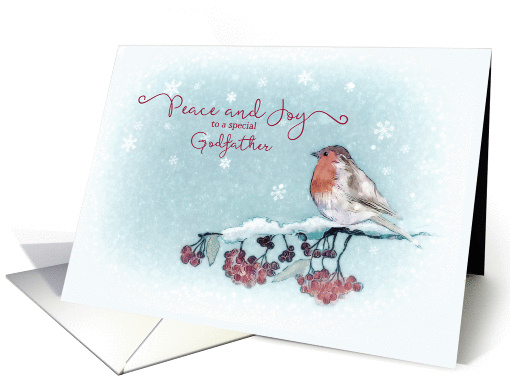 Peace and Joy, Godfather, Christmas Card, Robin card (1401022)
