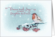 Peace and Joy, Daughter and Fiance, Christmas Card, Robin card