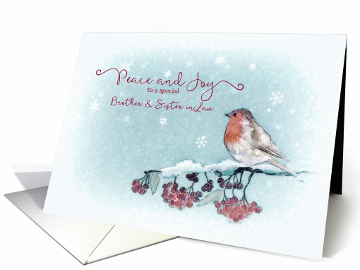 Peace and Joy, Brother and Sister in Law, Christmas Card, Robin card