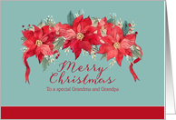 Merry Christmas to my Grandma and Grandpa, Poinsettias card