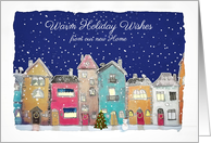 Warm Holiday Wishes from our new Home, Illustration card