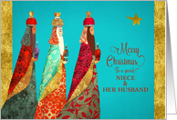 Merry Christmas to a special Niece and her Husband, Three Wise Men card