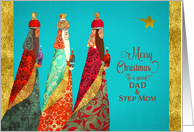 Merry Christmas to a special Dad and Step Mom, Three Kings card