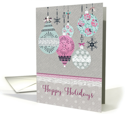 Happy Holidays, Fancy Glass Ornaments card (1406790)
