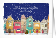 To a great Neighbor and Family, Merry Christmas, Illustration Houses card