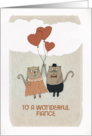 To a wonderful Fiance, two Cats with Hearts card