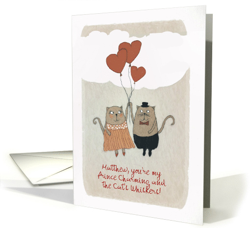 Customize for any Relation, Love, two Cats with Hearts card (1410326)