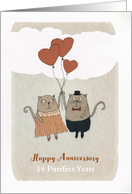 Years Customizable, Happy Wedding Anniversary, Illustration, Cats card