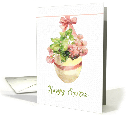Happy Easter, Egg, Ribbon, Flowers, Painting card (1415116)