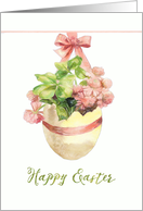 Happy Easter, Egg, Ribbon, Flowers, Painting card