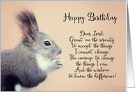 Happy Birthday, Serenity Prayer, 12 Steps, Praying Squirrel card