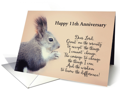 Customize, Happy Anniversary, Serenity Prayer, 12 Steps, Squirrel card
