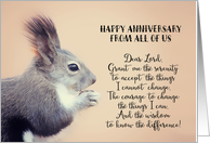 Happy Anniversary from all of us, Serenity Prayer, 12 Steps, Recovery card