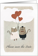 Please save the Date, Wedding, Two Cats in Love, card