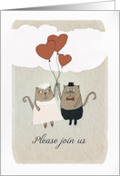 Please join us, Wedding Invitation, Two Cats in Love, card