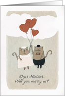 Dear Minister, Will you marry us, Two Cats card