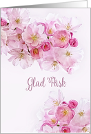 Happy Easter in Swedish, Pink and White Cherry Blossoms, card