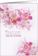 Blessings at Easter to my darling Husband, Cherry Blossoms card