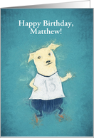Happy Birthday, Customizable, Fitness, Running Dog, Illustration card
