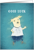 Good Luck on running a Marathon, Running Dog, Illustration card