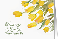 Blessings at Easter to my Secret Pal, Tulips, Watercolor Painting card